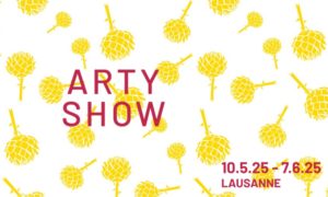 banderole d’artichauts volants et des dates d’ARTY SHOW